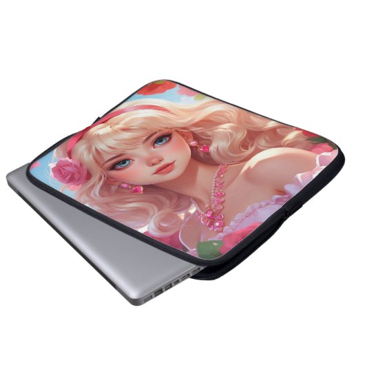 Bloemenprinses Laptop Sleeve (Voorkant onderkant)