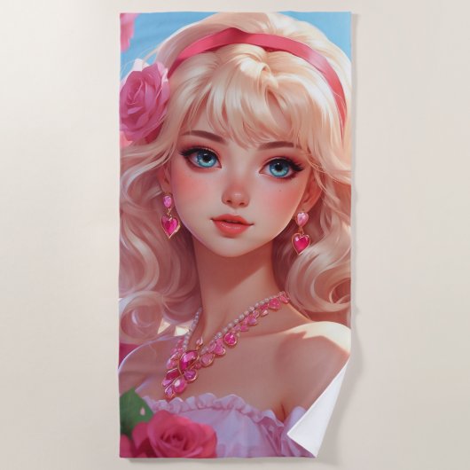 Bloemenprinses Strandlaken (Voorkant)