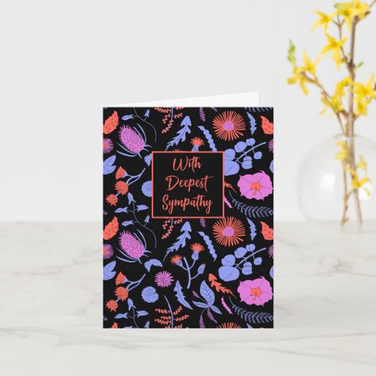 Bloemenprint Aangepaste bericht in sympathie Kaart (Gele Bloem)