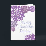 Bloemenprint Aangepaste naam Verjaardag Kaart-zust Kaart<br><div class="desc">Stel je voor dat deze mooie bloemetjesgedrukte verjaardagskaart geopend wordt door je speciale zus met haar eigen naam erop. De groet drukte binnen het wensen van de ontvanger een gelukkige verjaardag. Pas haar naam aan door menu bij het recht te kiezen, klik op "Debbie" en wijzig tekst. Pas verder aan...</div>