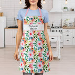 bloemenprint aangepaste tekstnaam gepersonaliseer schort<br><div class="desc">Een  schort met bloemenprint met uw aangepaste tekst - voeg een naam,  bedrijf of een aangepaste tekst toe. Maakt een leuke verjaardag,  vakantie,  bruiloft of alledaags cadeau.</div>