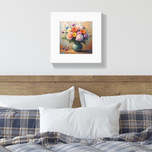 bloemenprint canvas afdruk (Insitu (Slaapkamer))