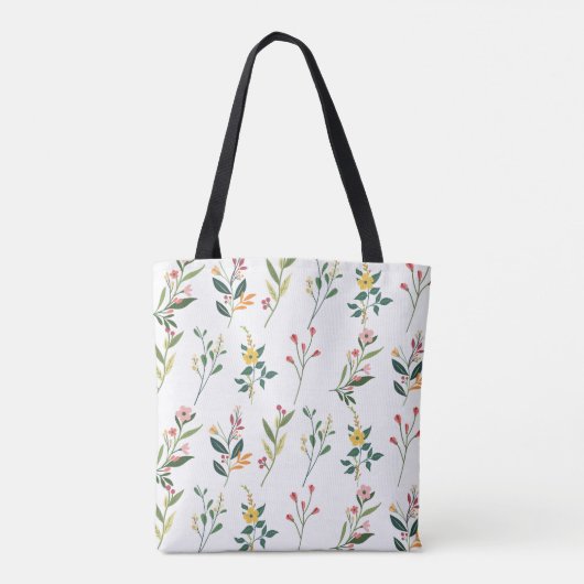 Bloemenprint canvas tas (Achterkant)