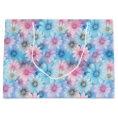 Bloemenprint geschenkzak groot cadeauzakje (Voorkant)