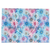Bloemenprint geschenkzak groot cadeauzakje (Achterkant)