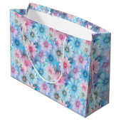 Bloemenprint geschenkzak groot cadeauzakje (Achterkant Gekanteld)