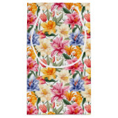 Bloemenprint geschenkzak klein cadeauzakje (Achterkant)