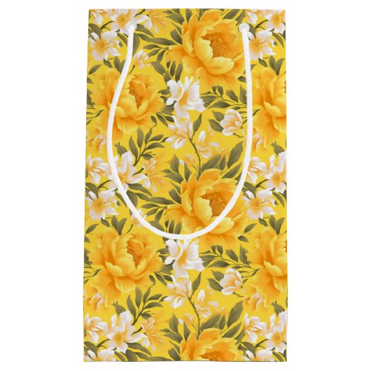 Bloemenprint geschenkzak klein cadeauzakje (Voorkant)