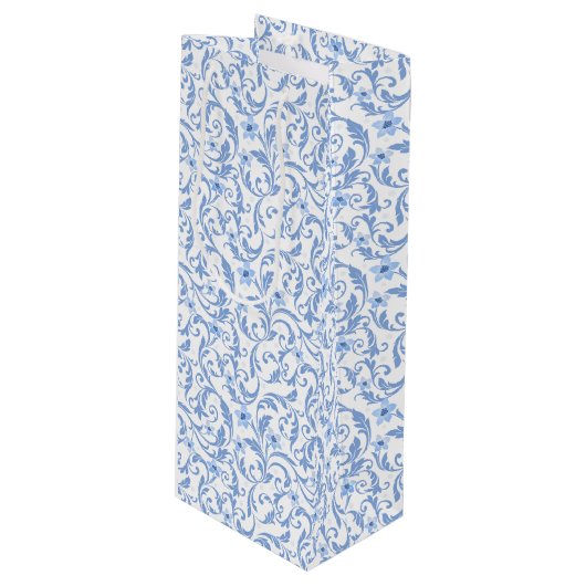 Bloemenprint geschenkzak wijn cadeautas (Voorkant Gekanteld)