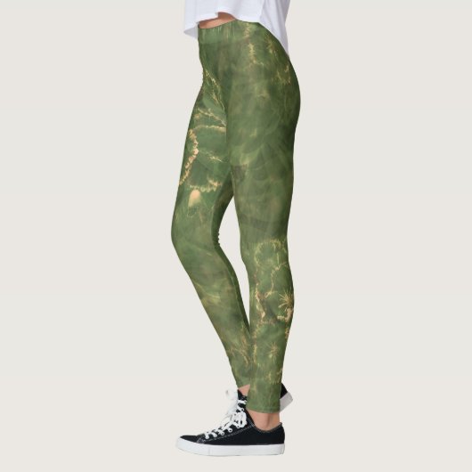 Bloemenprint Groene Leggings (Links)