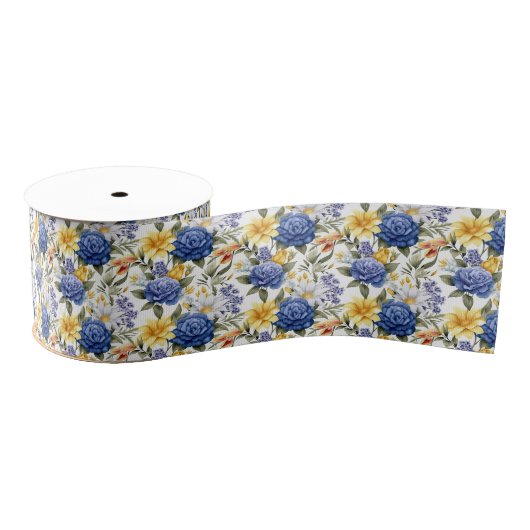 Bloemenprint Grosgrain lint (Spoel)