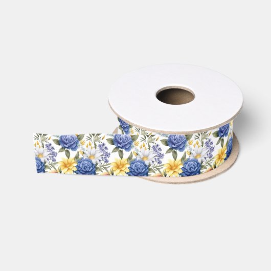 Bloemenprint Grosgrain lint (Spoel)
