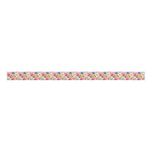 Bloemenprint Grosgrain lint (Voorkant)
