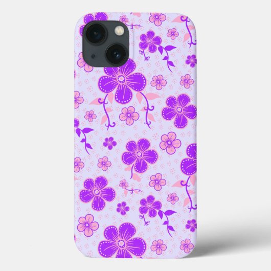  bloemenprint Paarse en roze op lavendel Case-Mate iPhone Case (Achterkant)