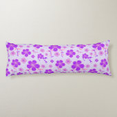  bloemenprint Paarse en roze op lavendel Lichaamskussen (Achterkant)