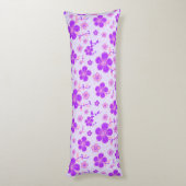  bloemenprint Paarse en roze op lavendel Lichaamskussen (Achterkant (Verticaal))