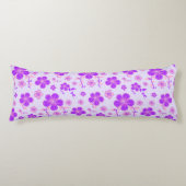 bloemenprint Paarse en roze op lavendel Lichaamskussen (Voorkant)