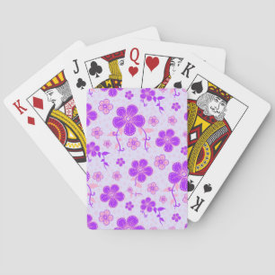 bloemenprint Paarse en roze op lavendel Pokerkaarten