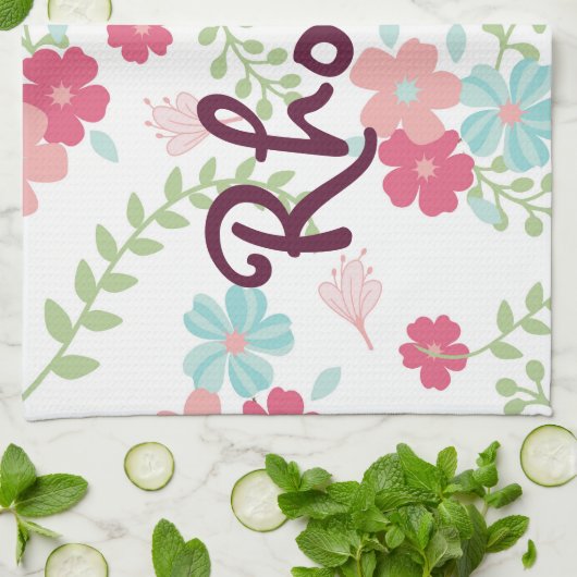  bloemenprint theedoek (Gevouwen)