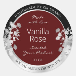 Bloemenproduct Verpakking Label Bourgogne en Zilve