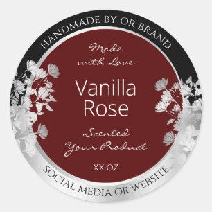 Bloemenproduct Verpakking Label Bourgogne en Zilve