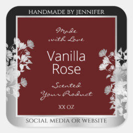 Bloemenproduct Verpakking Label Bourgogne en Zilve