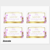 Bloemenproduct Verpakkingsetiketten Wit Goud Paars Rechthoekige Sticker (Vel)