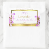 Bloemenproduct Verpakkingsetiketten Wit Goud Paars Rechthoekige Sticker (Tas)