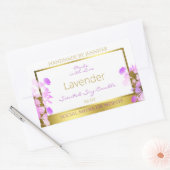 Bloemenproduct Verpakkingsetiketten Wit Goud Paars Rechthoekige Sticker (Envelop)