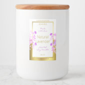 Bloemenproduct Verpakkingsetiketten Wit Goud Paars Voedselcontainer Etiket (Voorkant)
