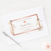 Bloemenproduct Verpakkingsetiketten Wit Rose Gold Rechthoekige Sticker (Envelop)