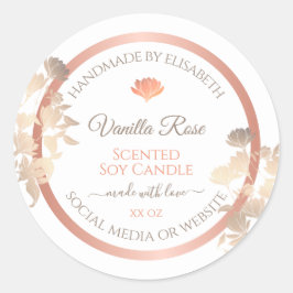 Bloemenproduct Verpakkingsetiketten Wit Rose Gold Ronde Sticker