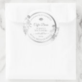 Bloemenproductetiketten Wit en zilverkleurig Ronde Sticker (Tas)