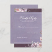  Bloemenpruim Lila en Mauve Bruiloft RSVP (Voorkant / Achterkant)