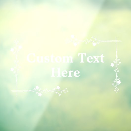 Bloemenrand Aangepaste tekst Tekendeur Venster Cli Raamsticker (Vel 3)