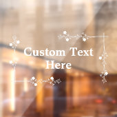 Bloemenrand Aangepaste tekst Tekendeur Venster Cli Raamsticker (Vel 2)