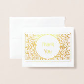 Bloemenrand Bedankt Folie Kaarten (Voorkant met envelop)