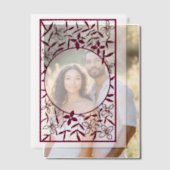 Bloemenrand met cirkelvenster vellum uitnodigingen (Offset (Koppel))