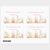 Bloemenrand met de hand gemaakt rechthoekige sticker (Vel)