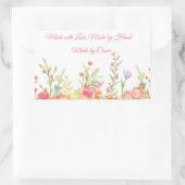 Bloemenrand met de hand gemaakt rechthoekige sticker (Tas)