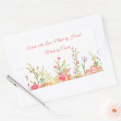 Bloemenrand met de hand gemaakt rechthoekige sticker (Envelop)