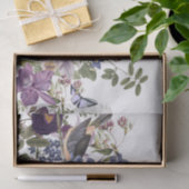 Bloemenrand met vogel, vlinders ontkoppeling tissuepapier (Geschenk)