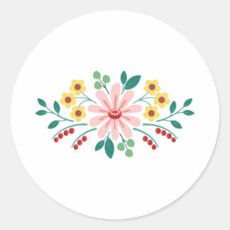 Bloemenrand Ronde Sticker