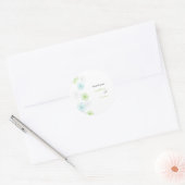 Bloemenreflecties rond Dank u Sticker (Envelop)