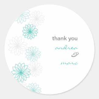 Bloemenreflecties rond Dank u Sticker