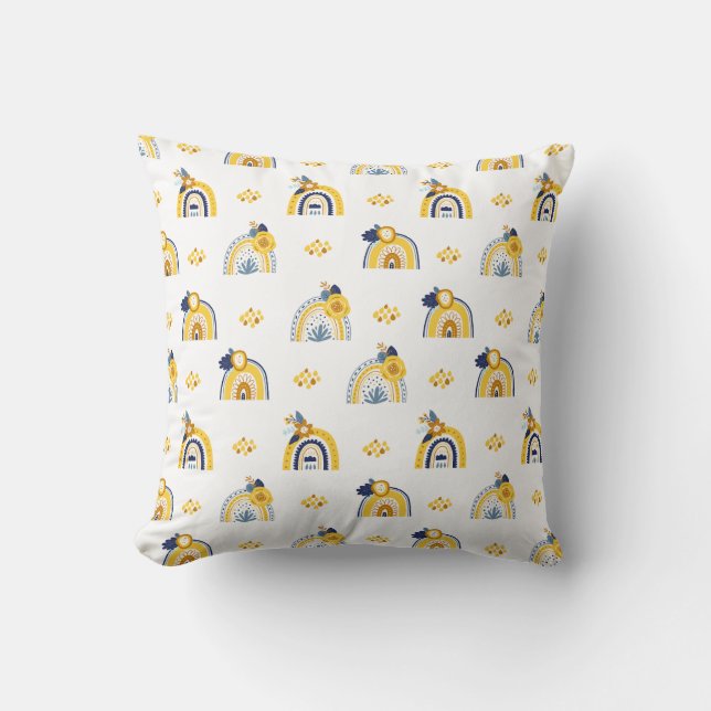  bloemenregenboog zomerpatroon kussen (Voorkant)