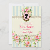 Bloemenregentschap Sweet Sixteen Invitation Kaart (Voorkant)