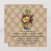  bloemenreliëf effect bruiloft uitnodigingen (Voorkant / Achterkant)