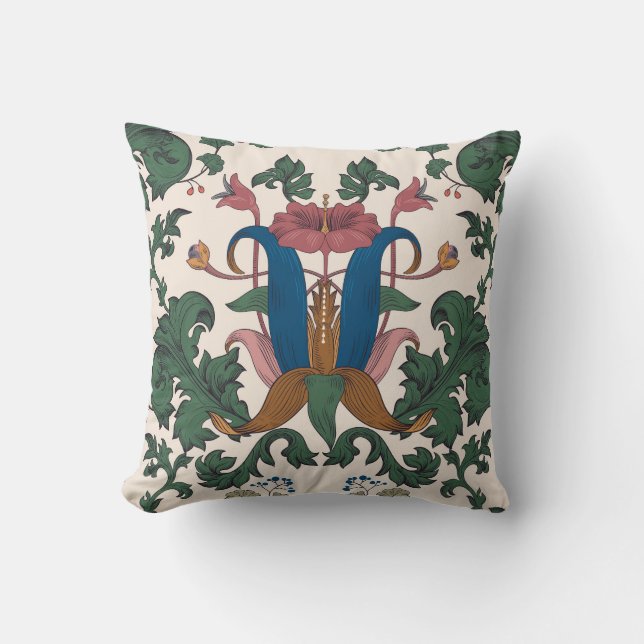  bloemenrenaissance behang. kussen (Voorkant)