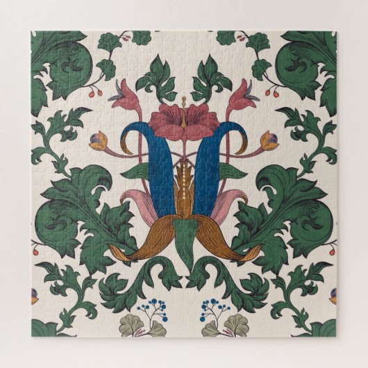  bloemenrenaissance behang. legpuzzel (Verticaal)